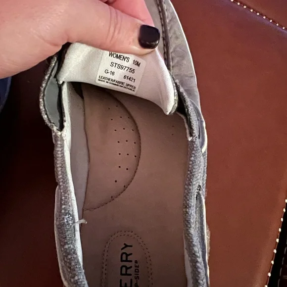 EUC Sperry Women’s Light Gray Boat Shoes, 10 - Picture 3 of 7